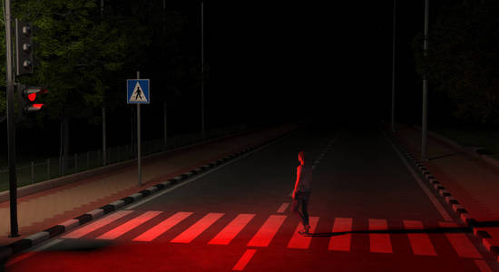 夜晚图片马路 一个人图片