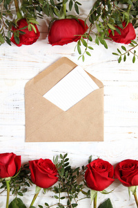 红玫瑰方格纸信封