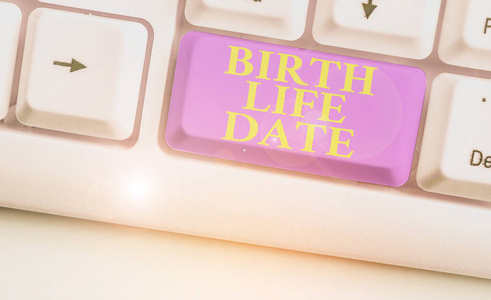 文字书写文字出生生活日期。商业理念为宝宝即将出生的一天孕期赋予生命。