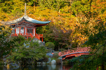 日本秋天。京都大寺。