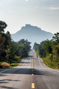 Empty asphalt road in Thailand landscape