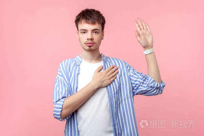 我发誓诚实严肃的棕发汉子画像