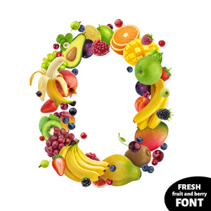 字母O，独立于白色背景上的水果字体符号