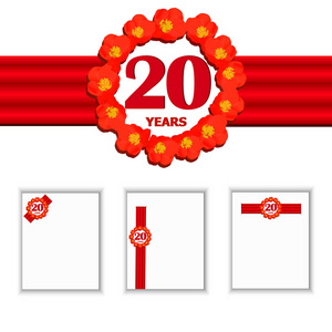 20年庆典设计图标。计划重要的一天。