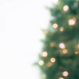 Abstract defocused  Christmas tree with defocused bokeh lights, 