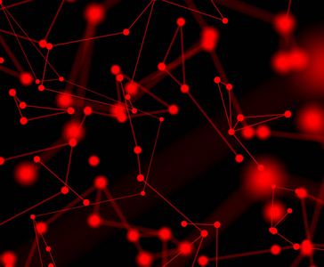 Modern background of dots connected by lines of red colors with 