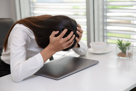 Frustrated sad woman feeling tired worried about problem  with  