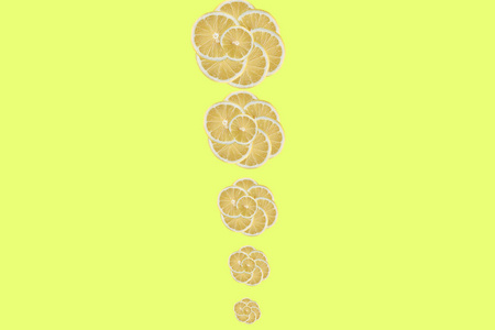  lemon fruits pattern on yellow background