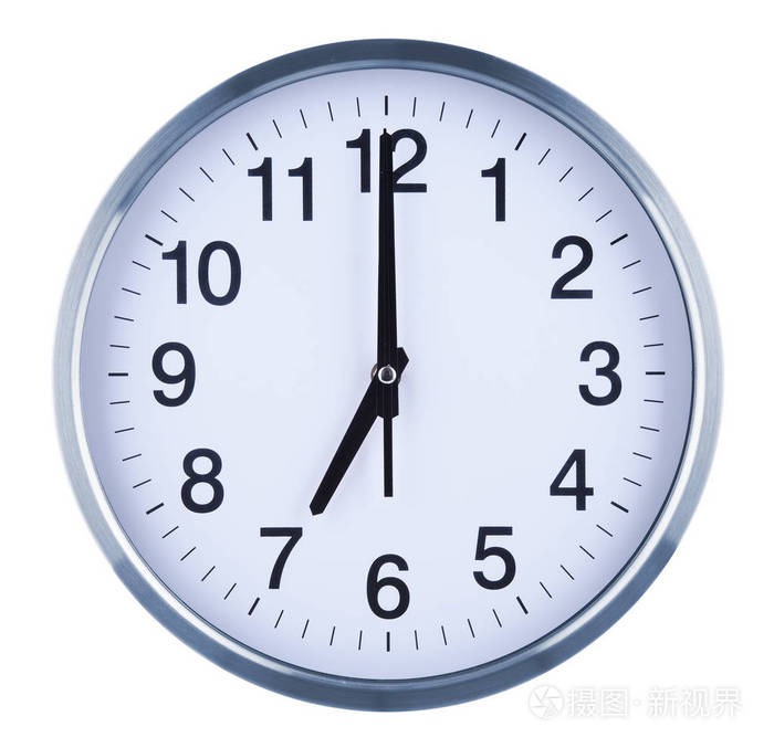 白色背景隔离的挂钟 七点钟照片 正版商用图片266r4i 摄图新视界