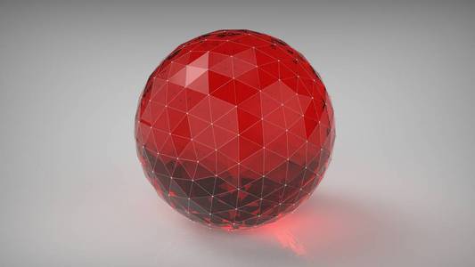 插图 三维渲染 多边形 玻璃 圆圈 偶像 技术 折纸 反射