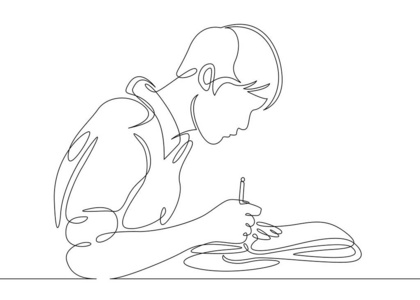 画素描的学生图片