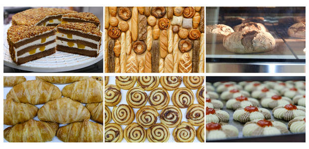  tasty pastry and Bakery foodstuffs collection