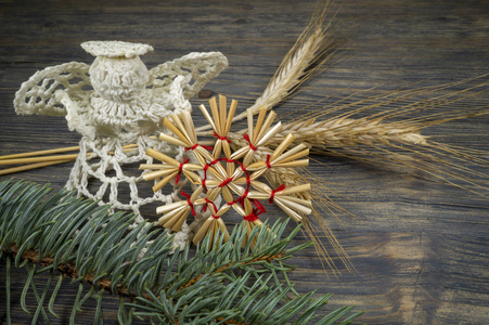 圣诞背景和手工装饰品