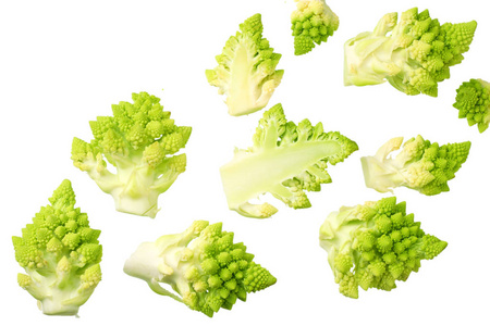 Romanesco broccoli isolated on white background. Roman cauliflow