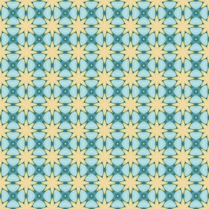 Yellow star geometric mosaic detailed seamless textured pattern 