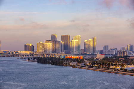 麦克阿瑟 市中心 城市 全景 游艇 迈阿密 风景 佛罗里达州