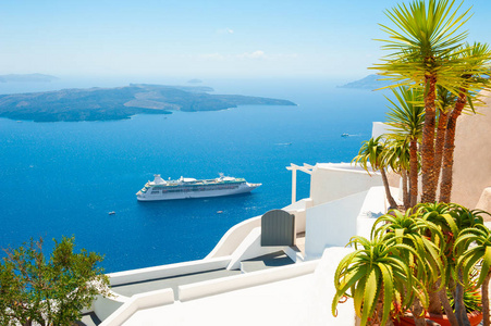 White architecture on Santorini island, Greece. 