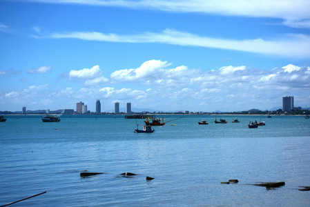 风景 地平线 海滩 假期 城市 海岸 钓鱼 海洋 欧洲 美丽的