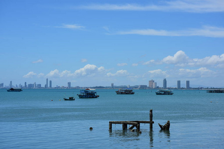 海滩 亚洲 夏天 风景 运输 船舶 自然 美丽的 港口 海湾