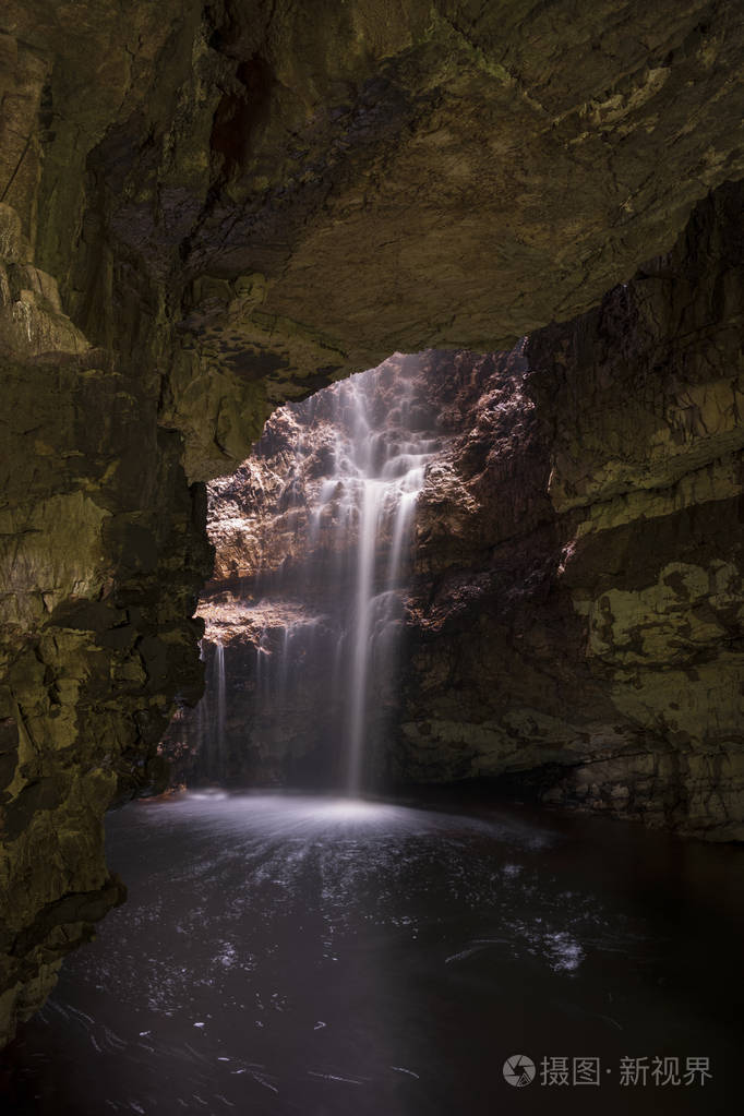 Smoo Cave, a large combined sea cave and freshwater cave in Durn