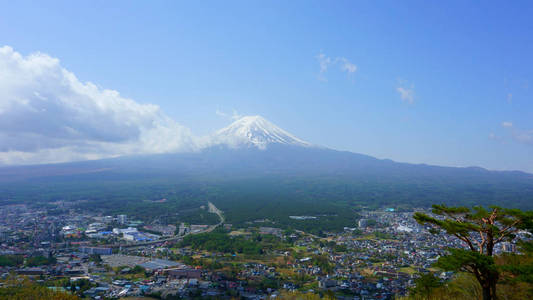 亚洲 日本 旅行 藤山 富士 美丽的 天空 风景 高的 夏天