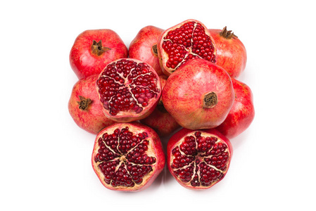 Sweet pomegranate isolated on white background. 