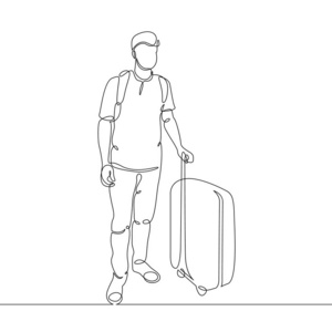 一种旅客行李箱的连续的单线牵引线.照片