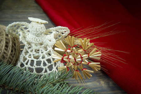圣诞背景和手工装饰品