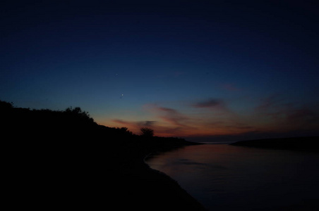 月亮 太阳 美女 地平线 早晨 自然 插图 日落 黄昏 风景