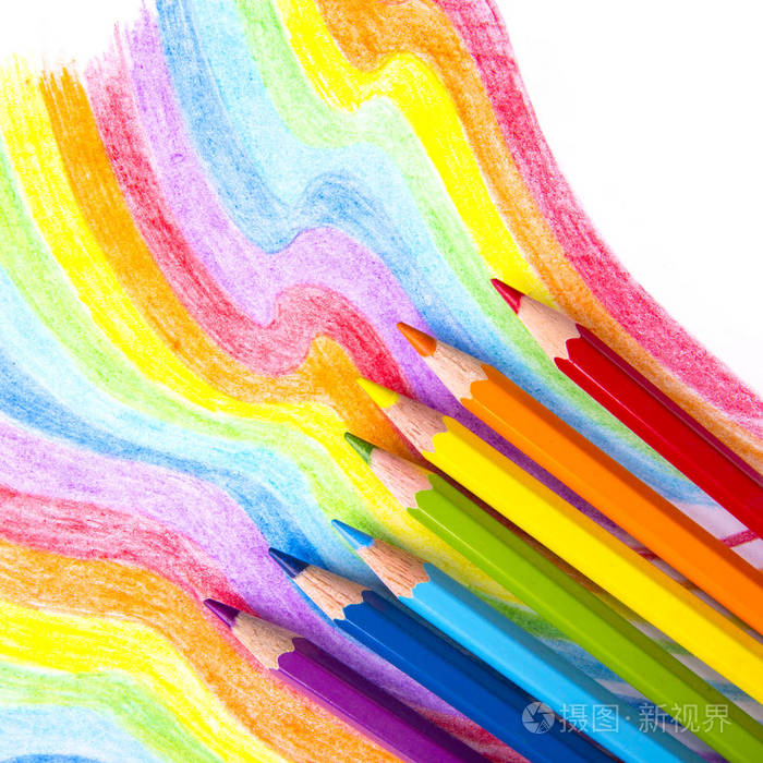 彩色铅笔的抽象背景