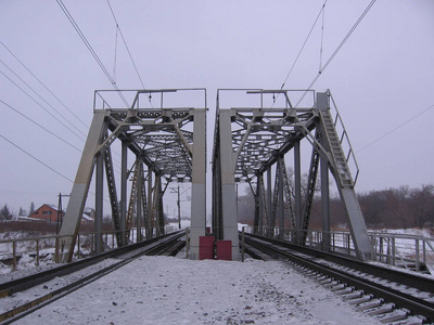 railway tracks for the train in the industrial zone of the city 