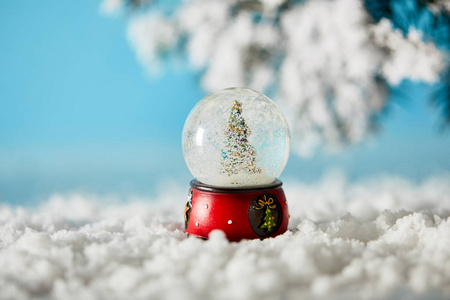 冬季 圣诞节 招呼 季节 复制空间 雪球 传统 装饰品 庆祝