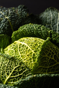 健康食品概念特写有机绿色开胃卷心菜新鲜f