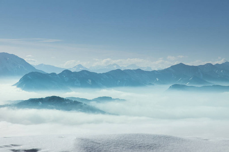 温特风光，迷人的山景