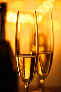 假日 香槟 玻璃杯 饮料 传统 冬季 酒精 冬天 瓶子 模糊