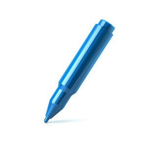 蓝笔在白纸上书写3d插图