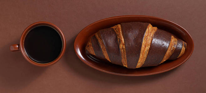 Coffee and chocolate croissant  