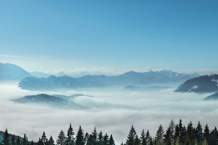 滑雪 美丽的 阿尔卑斯山 全景 全景图 冬天 旅行 山景