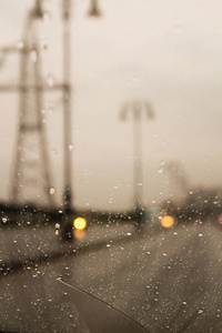 巴库公路雨天背景场景