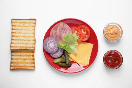 火腿 早餐 烹饪 菜单 美国人 生菜 面包 三明治 美食家