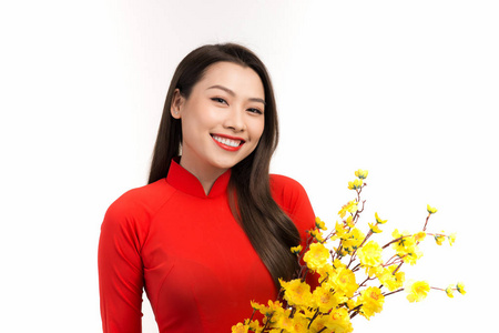 泰特 中国人 春天 文化 新的 越南人 女人 招呼 肖像