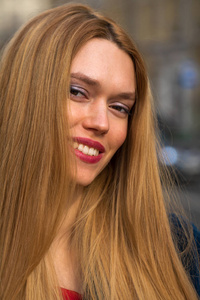 Portrait of a young beautiful blonde woman 