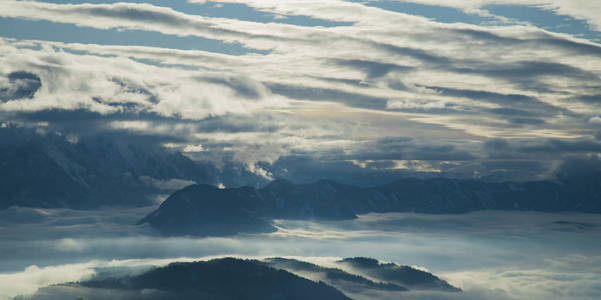 阿尔卑斯山 冷杉 季节 全景 风景 天空 全景图 滑雪 童话