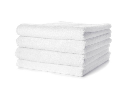 一堆白色的干净毛巾