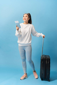 旅行 女人 美丽的 中国人 夏天 护照 假日 行李 越南人