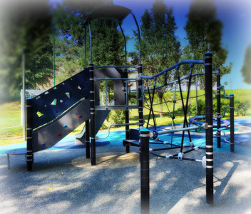 empty playground in the city 