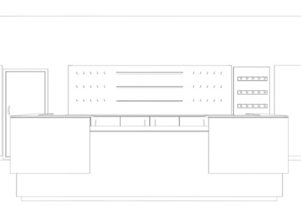 地板 货架 商店 房间 新古典主义 可视化 插图 三维 建筑学