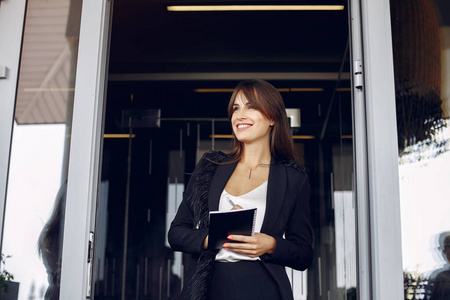 Elegant businesswoman working in a 