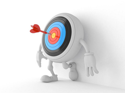 倚靠卡通倚靠在白色背景墙上的牛眼人物照片