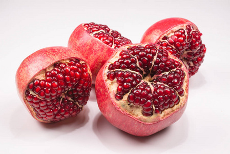 Sweet pomegranate isolated on white background. 